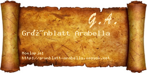 Grünblatt Arabella névjegykártya